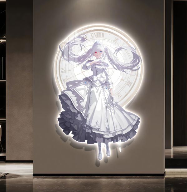 【海外代購】阿喵畫社 狂狂帝 白之女王 超大常亮氣氛裝飾燈帶畫 