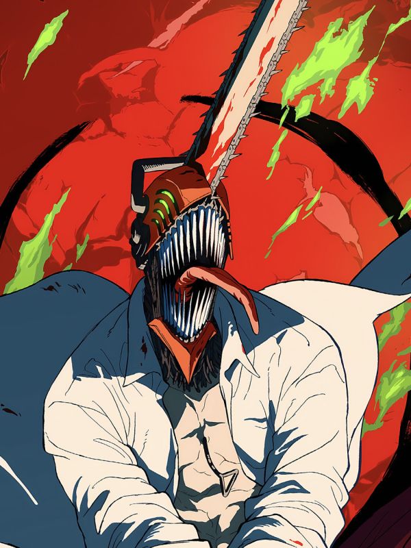 【海外代購】星空 《電次電鋸人鏈鋸人蕾塞篇Chainsaw Man電次瑪奇瑪帕瓦動畫裝飾畫 