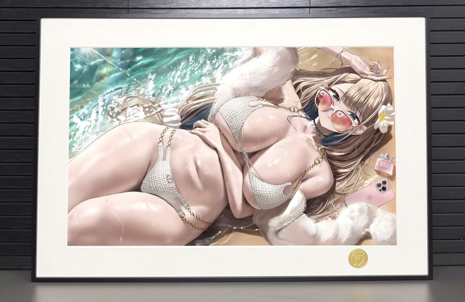 【海外代購】H2 《冬山朝子》沙灘系列動漫二次元裝飾畫 