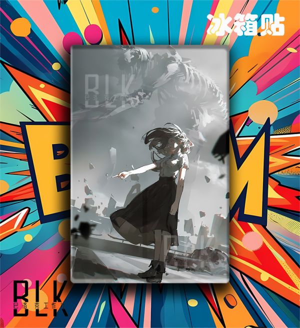 【海外代購】巴洛克 《三鷹朝》夜戰爭惡魔鏈鋸人瑪奇瑪電次早川秋動漫裝飾畫冰箱貼 