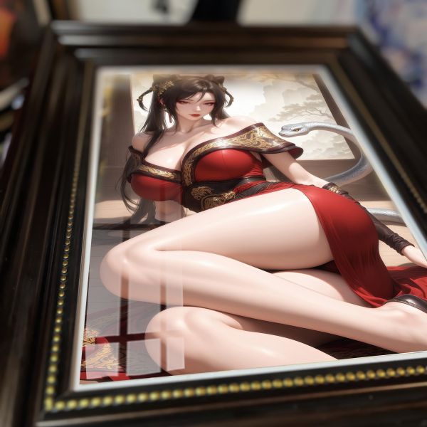 【海外代購】阿喵畫社 赤練復古款 復古框紀念牆面桌面擺台 冰箱貼 