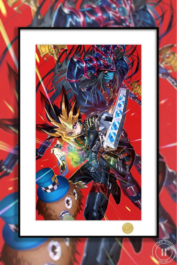 【海外代購】H2工作室 《遊戲王》武藤遊戲阿圖姆法老王暗遊戲裝飾畫 