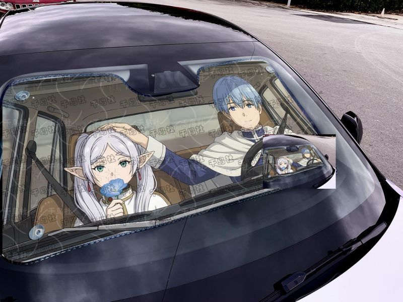 【海外代購】千鳥社 《汽車前擋遮陽－芙莉蓮與辛美爾》 二次元汽車遮陽防曬前擋開車葬送的芙莉蓮辛美爾Frieren精靈魔法使 