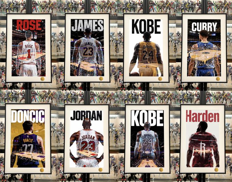 【海外代購】星空 《杜蘭特背影》Kevin Durant死神KD休士頓火箭隊NBA籃球裝飾畫 