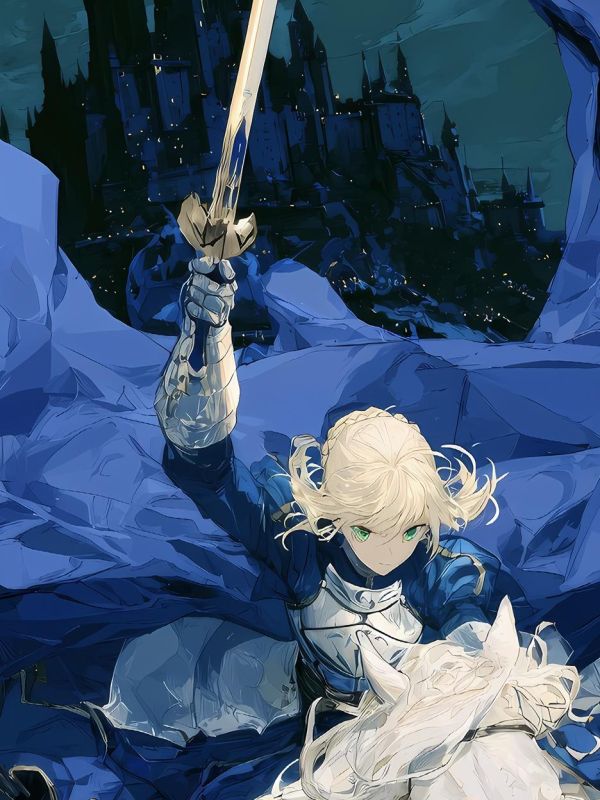 【海外代購】星空 《騎馬saber》阿爾託莉雅吾王Fate裝飾畫 