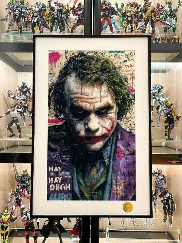 【海外代購】星空 《塗鴉小丑》希斯·萊傑Joker哥譚市蝙蝠俠DC裝飾畫 