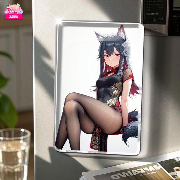 【海外代購】阿喵畫社 動漫冰箱貼第七十二旗袍明日方舟 高透亞克力磁吸冰箱貼 