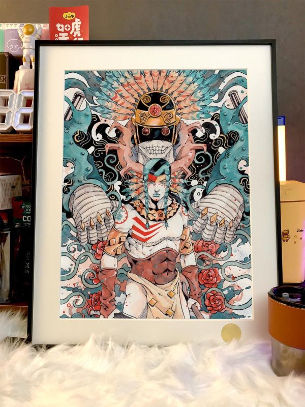 【海外代購】星空 《砂男》音人彪馬野郎JOJO的奇妙冒險承太郎迪奧Dio石鬼面動漫裝飾畫 