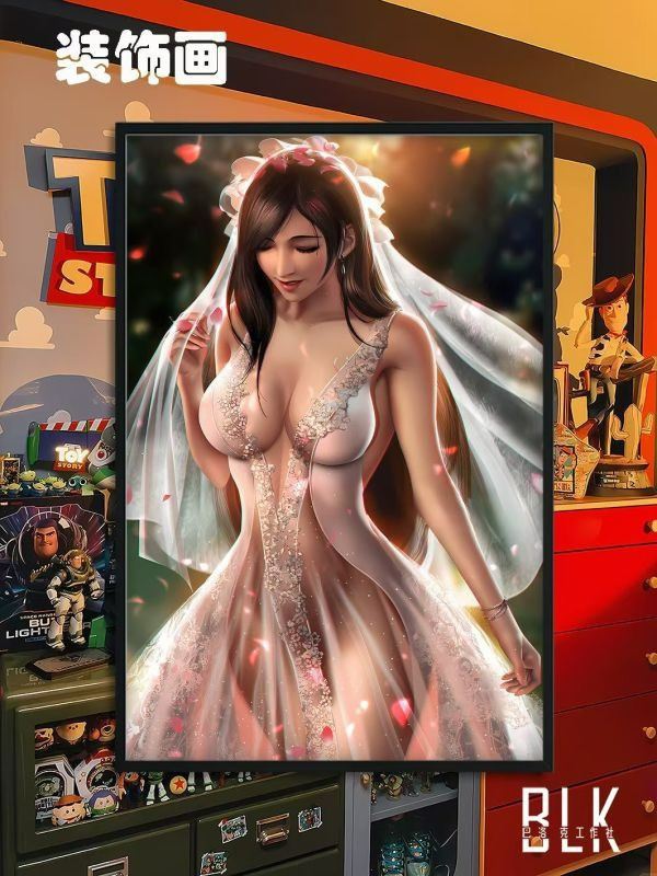 【海外代購】巴洛克 婚紗蒂法最終幻想tifa裝飾畫/冰箱貼 