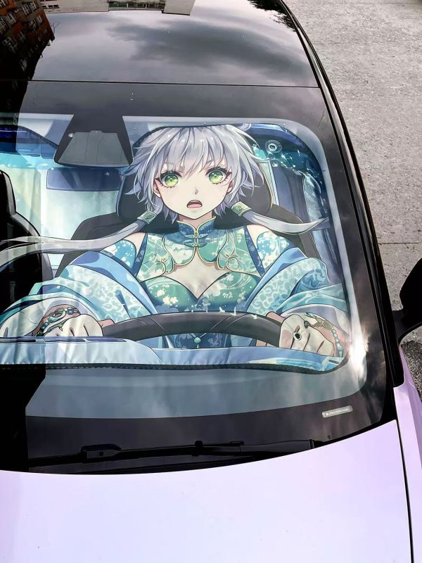 【海外代購】千鳥社 洛天依 可愛二次元 汽車前擋遮陽防曬 
