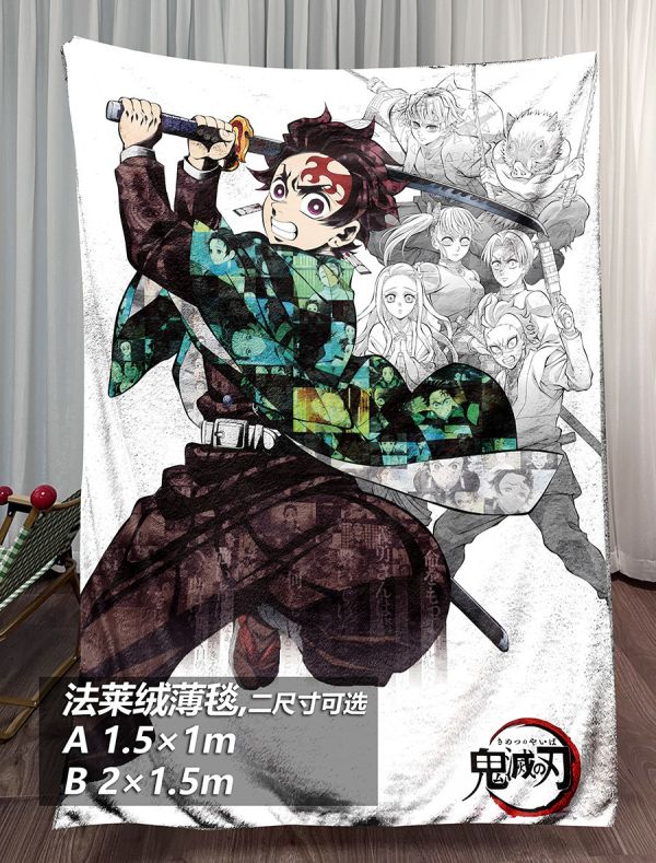 【海外代購】千鳥社 《隊士百景—炭治郎》鬼滅之刃隊士百景炭治郎祢豆子善逸伊之助二次元午睡毯地毯裝飾畫 