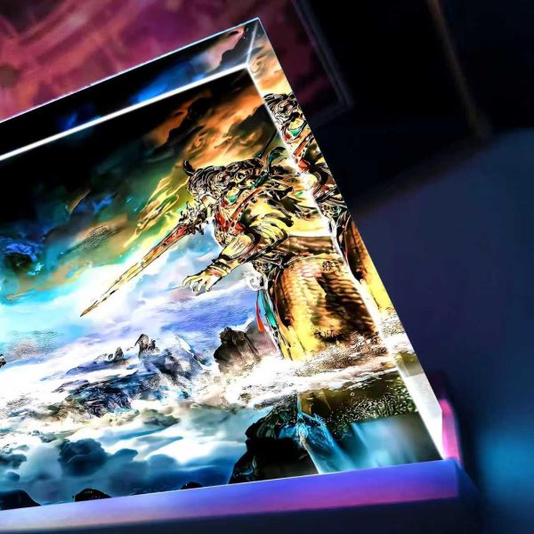 【海外代購】阿喵畫社 與劍同行 一劍開穗山發光卡磚 2cm厚大號特效發光手辦架展示磚 