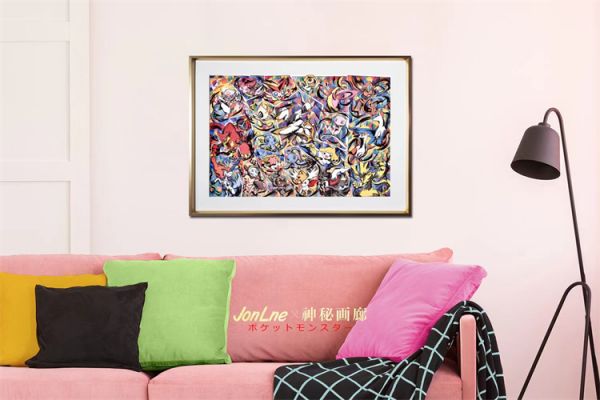【海外代購】【50*68CM】神秘畫廊 Jonlne 寶可夢幻獸合集 裝飾畫 01 