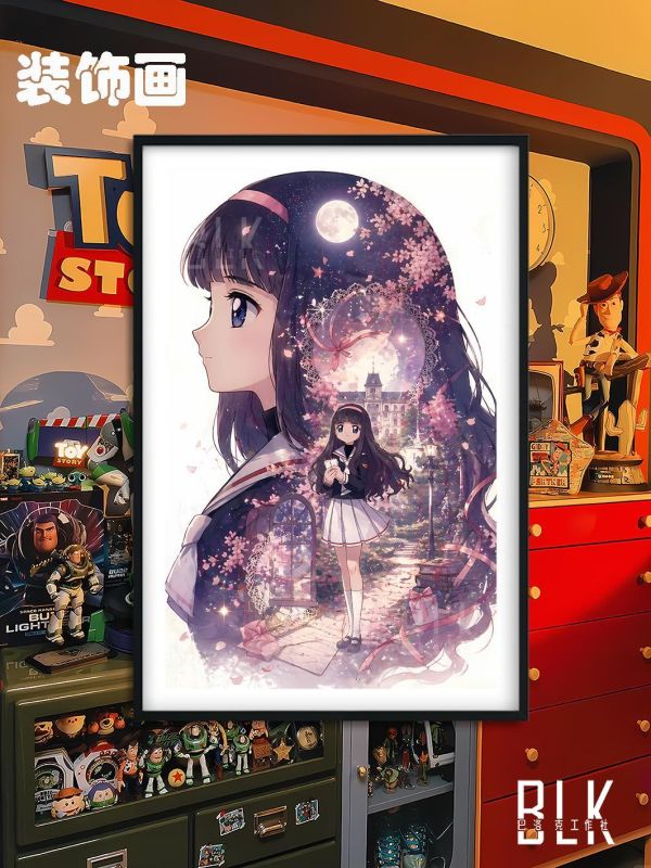 【海外代購】巴洛克 《知世剪影》百變小櫻小狼木之本櫻魔卡少女櫻庫洛牌動漫裝飾畫冰箱貼 