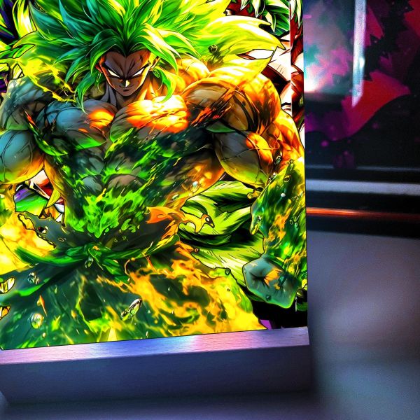 【海外代購】阿喵畫社 戰力全開布羅利發光 大號1.9cm特效發光手辦架展示磚 