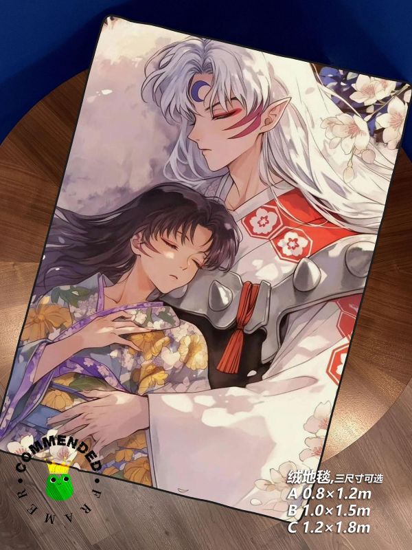 【海外代購】皇呱 《殺生丸與鈴》 犬夜叉殺生丸與鈴cp合照同人周邊裝飾畫 午睡毯 地毯 