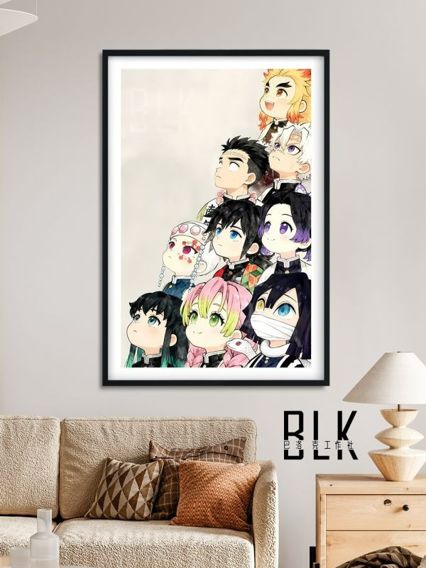 【海外代購】巴洛克 《仰頭九柱》鬼滅之刃無限城篇裝飾畫冰箱貼 