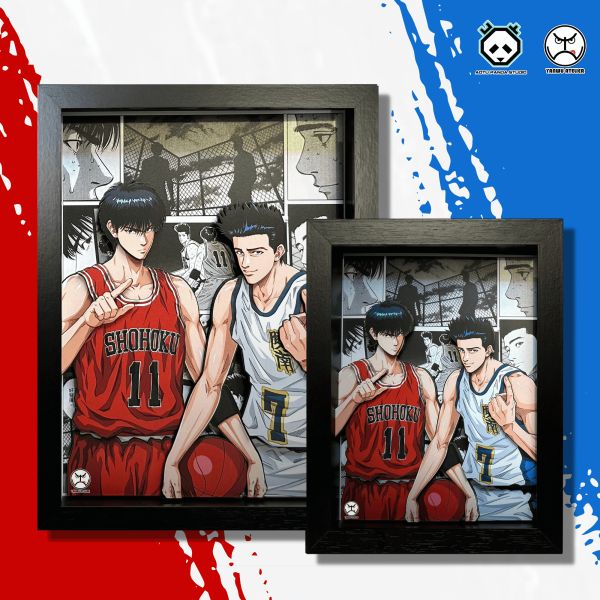 【海外代購】凹凸Panda YANWU ATELIER  灌籃高手《CP系列擺台》第四彈 流川楓X仙道V2 3D紙藝立體畫擺台 