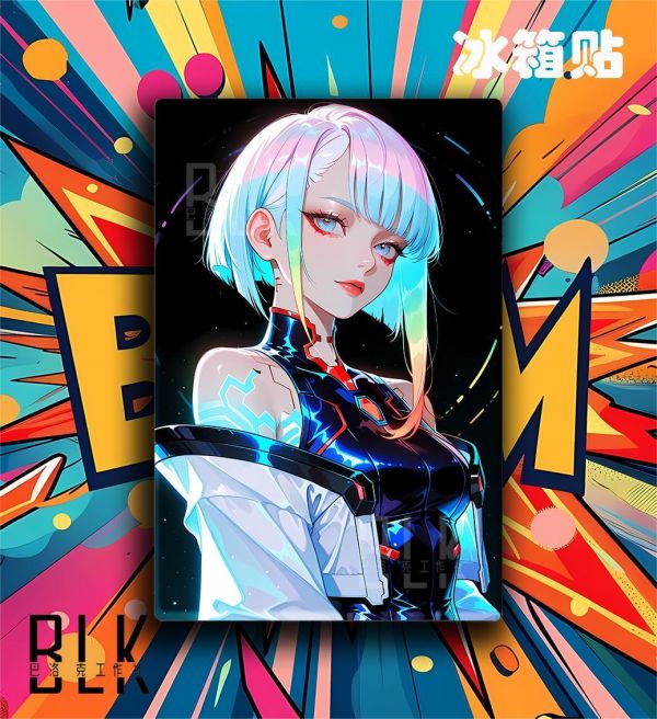 【海外代購】巴洛克 《炫彩露西》賽博龐克邊緣行者Lucy賽博浪客Cyber​​punk動漫裝飾畫冰箱貼 