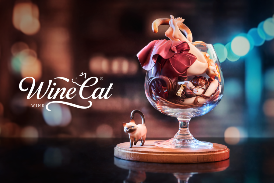 【預定】WeArtDoing WAD 杯中猫女-银月 & 绯夜 Wine Cat-Blue & Red 