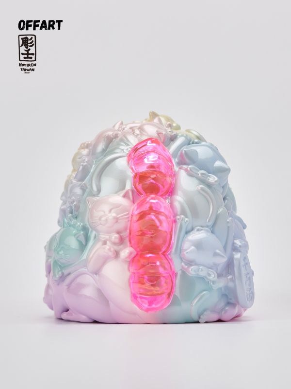 【預定】OFFART 彫壬 百貓紅蓮 Mini迷你招財頭雕 - 甜蜜糖霜版 