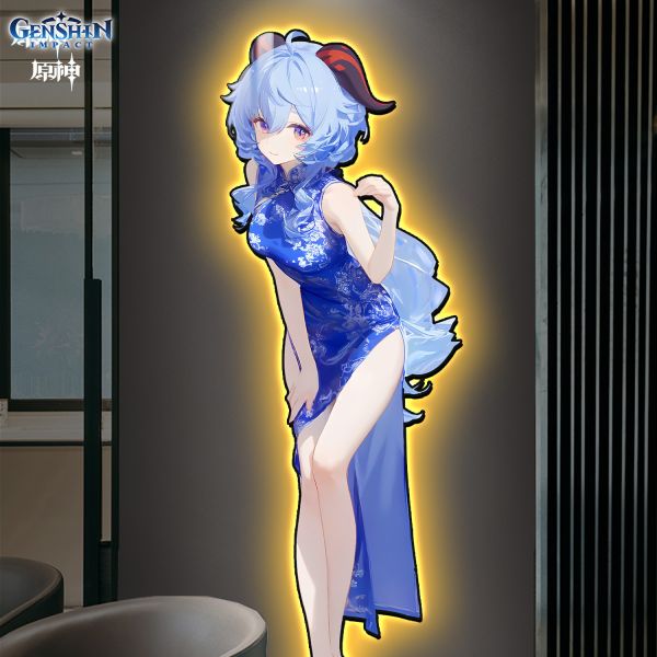 【海外代購】阿喵畫社 旗袍 甘雨 1比1燈帶畫 