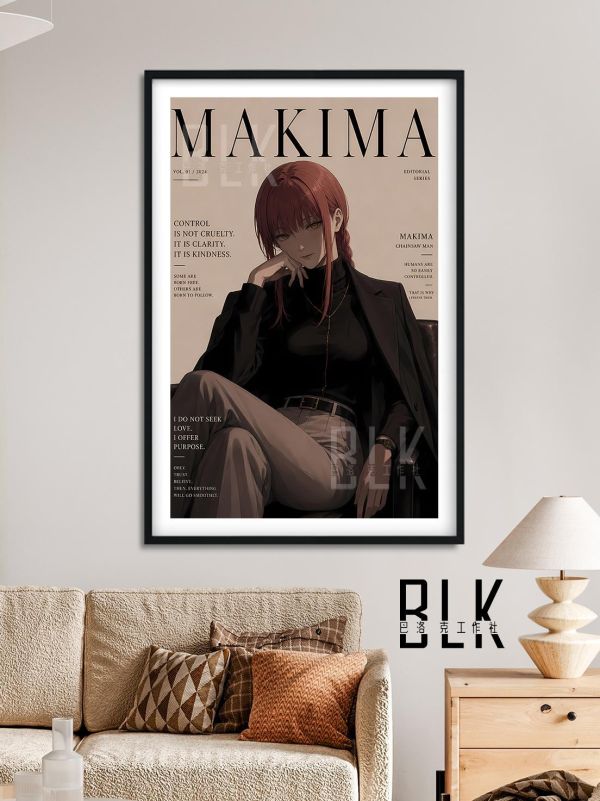 【海外代購】巴洛克 《雜誌瑪奇瑪》Chainsaw Man電鋸人蕾塞篇電次帕瓦動畫裝飾畫冰箱貼 