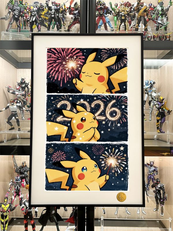 【海外代購】星空 《新年皮卡丘》馬年寶可夢神奇寶貝小智寶可夢Pikachu二次元裝飾畫 