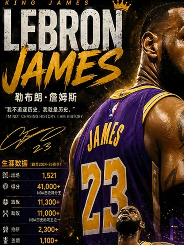 【海外代購】巴洛克 《數據詹姆斯》LBJ小皇帝NBA裝飾畫冰箱貼 