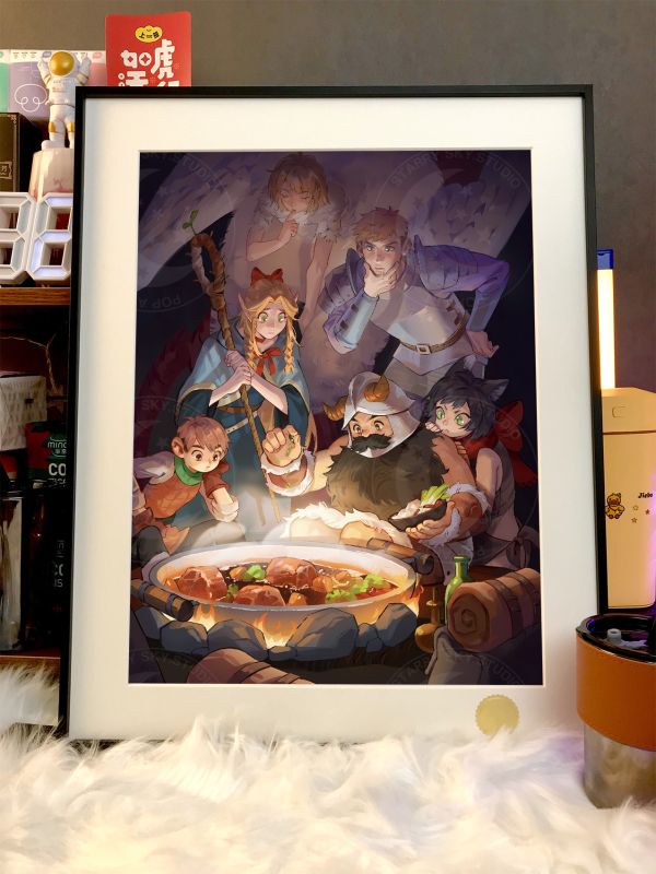 【海外代購】星空 《迷宮料理》迷宮飯萊歐斯瑪露西爾法琳Delicious in Dungeon動漫裝飾畫 