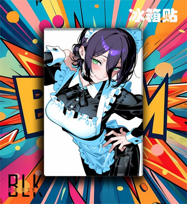 【海外代購】巴洛克 《女僕蕾塞》Chainsaw Man鏈鋸人蕾塞篇reze電次帕瓦瑪奇瑪動漫裝飾畫冰箱貼 