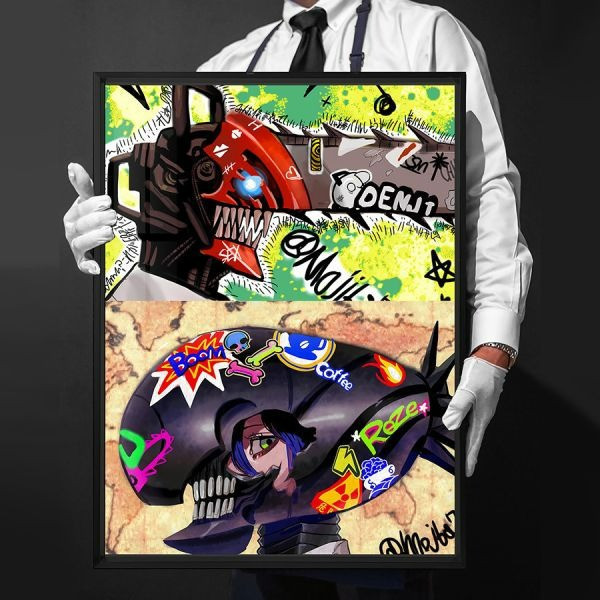 【海外代購】千鳥社 《塗鴉鏈鋸人》電次蕾塞炸彈惡魔午睡毯地毯裝飾畫 午睡毯 地毯