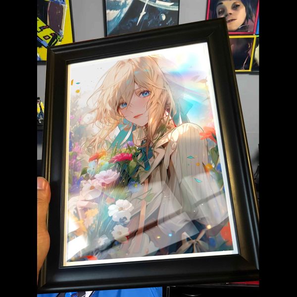 【海外代購】阿喵畫社 花海 薇爾莉特 彩虹膜書桌櫃子手辦展架背景裝飾 