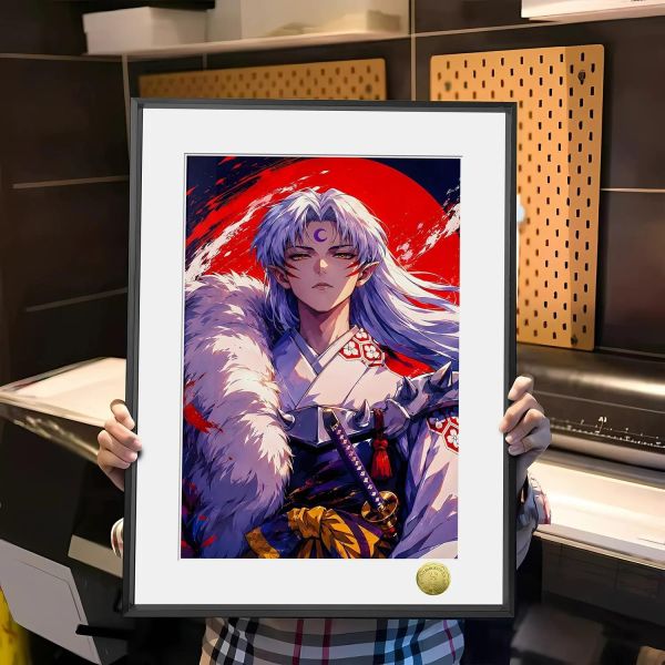 【海外代購】皇呱 《赤月妖尊》犬夜叉殺生丸赤月妖尊裝飾畫 午睡毯  地毯 