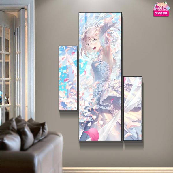 【海外代購】阿喵畫社 fate 花海 婚紗沖田總司三宮格背景牆 新品超清三宮格背景牆 