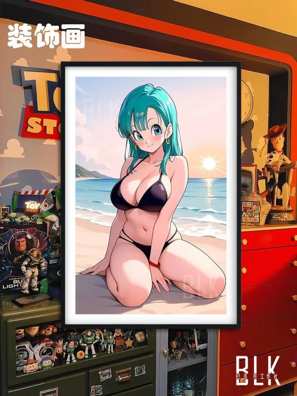 【海外代購】巴洛克《沙灘布瑪》布爾瑪卡卡羅特七龍珠裝飾畫冰箱貼 