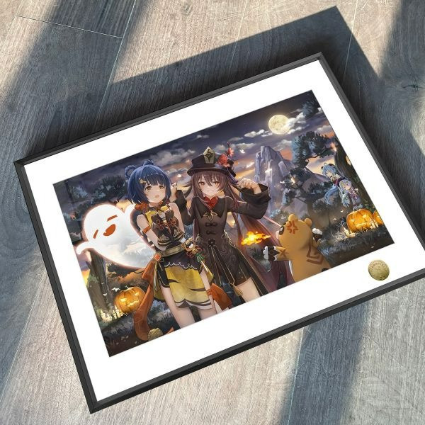 【海外代購】皇呱 《萬聖節搗蛋胡桃》原神嚇哭香菱裝飾畫