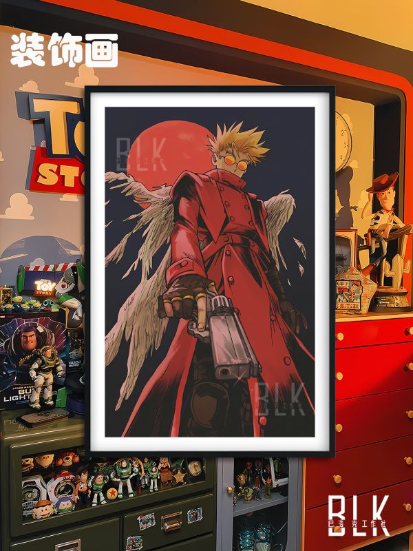 【海外代購】巴洛克 《槍神》槍神Trigun法修・史丹比特人間颱風太空遊俠裝飾畫冰箱貼 