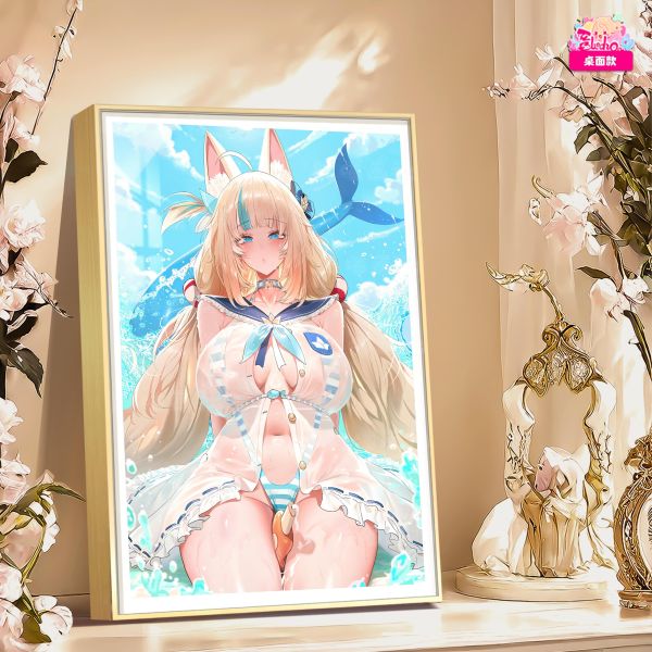 【海外代購】阿喵畫社 Sameko Saba VTuber 新品12K超清主題裝飾畫 午睡毛毯 冰箱貼 