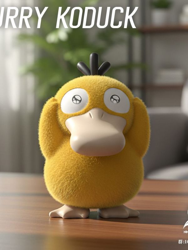 【預定】NINETY SEVEN 鉑金硅膠植絨可達鴨 