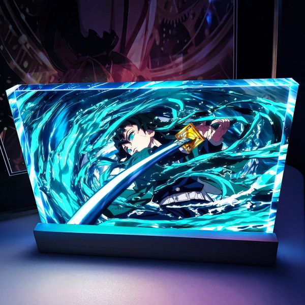 【海外代購】阿喵畫社 風之呼吸霞之呼吸發 23cm大號特效發光手辦架展示磚 