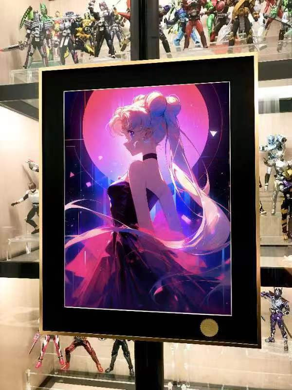 【海外代購】星空《賽博美少女》美少女戰士水冰月月野兔小小兔裝飾畫 