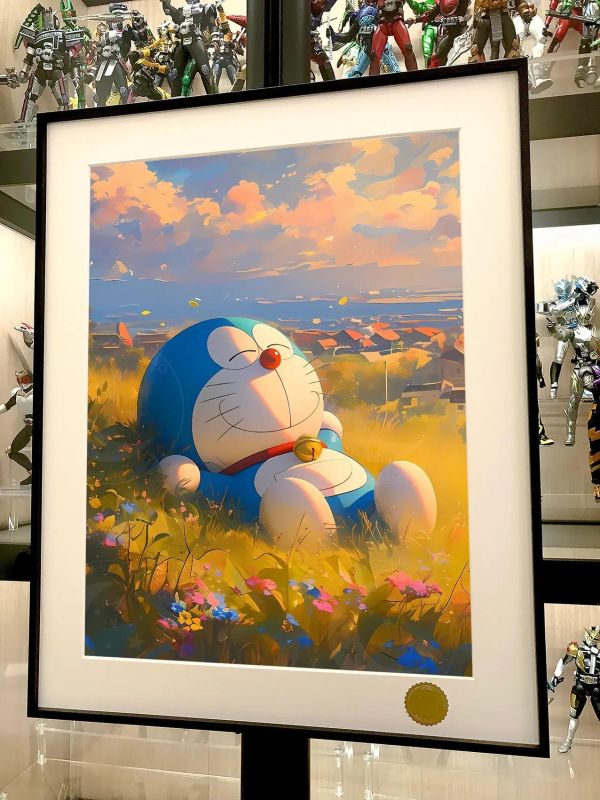 【海外代購】星空《草坪哆啦A夢》哆啦A夢大雄靜香裝飾畫 