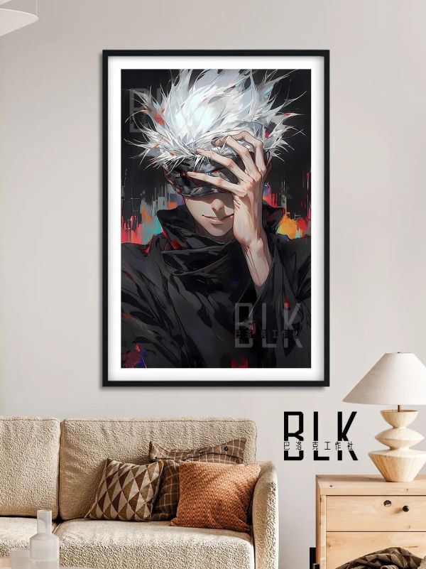 【海外代購】巴洛克 《黑衣五條悟》咒術回戰Gojo裝飾畫冰箱貼 