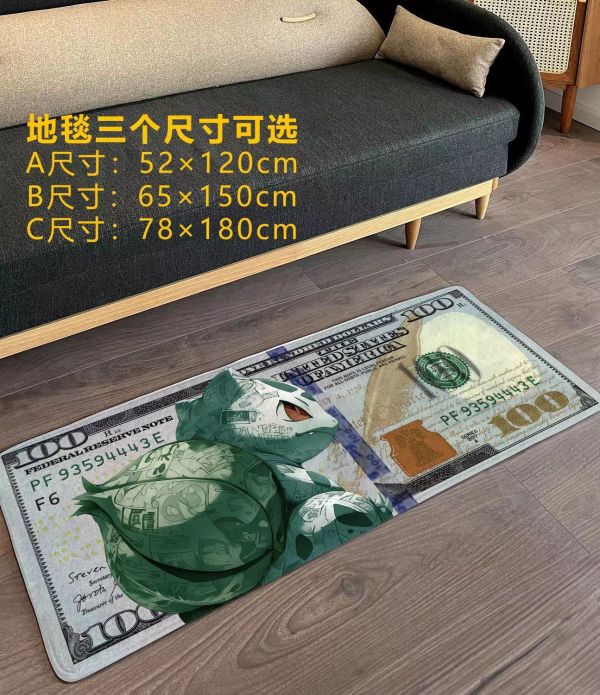 【海外代購】千鳥社 精靈寶可夢 妙蛙種子美元 地毯招財潮流畫 