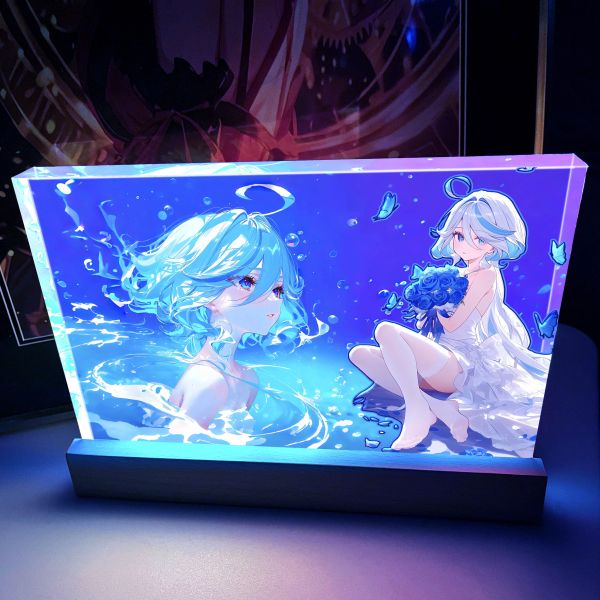 【海外代購】阿喵畫社 深海 芙寧娜發光透明卡磚 1.9cm發光手辦架展示磚 
