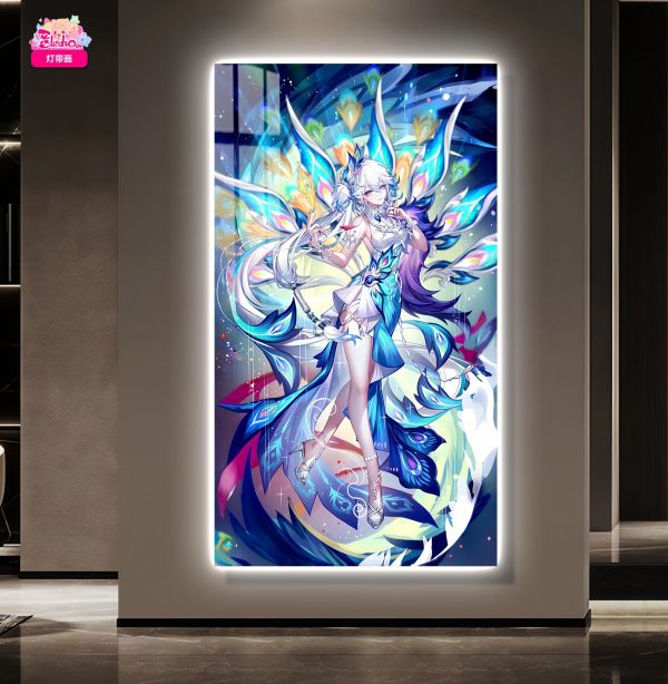 【海外代購】阿喵畫社 霓裳鐵羽 六爻皆吉 爻光 超長發光燈帶裝飾畫 地墊 