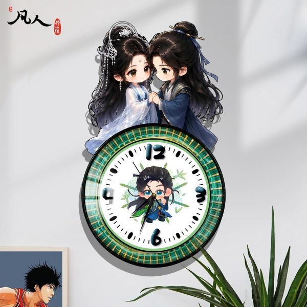 【海外代購】阿喵畫社 凡人修仙傳鐘錶 新品靜音異形時鐘 