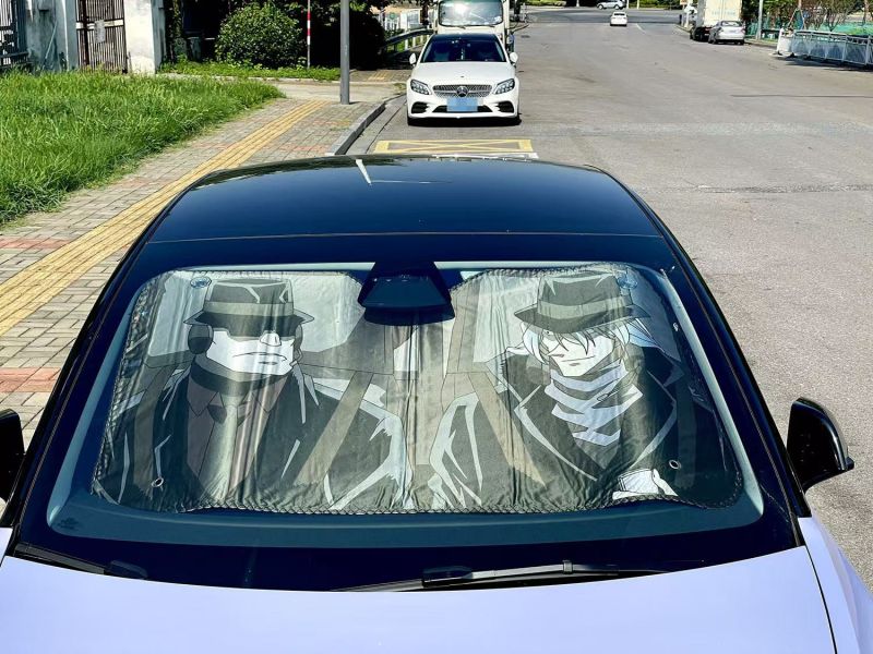 【海外代購】千鳥社 《汽車前擋遮陽—琴酒》 名偵探柯南黑衣組織琴酒二次元汽車遮陽防曬 