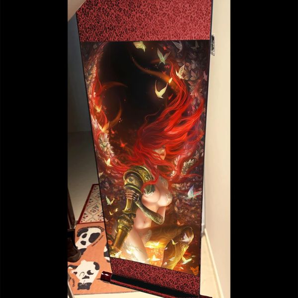 【海外代購】阿喵畫社 女武神瑪蓮妮亞 國風捲軸錦緞高清精裱畫 